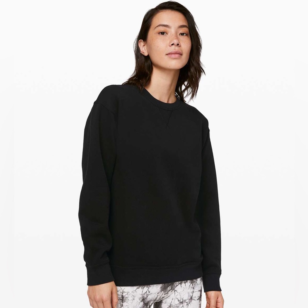 Lululemon All Yours Crew Sweatshirt Pullover 4 Black